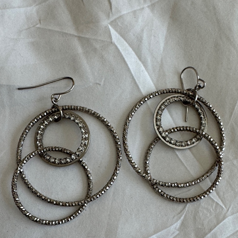 Vintage elegant Silver Hoop Earrings